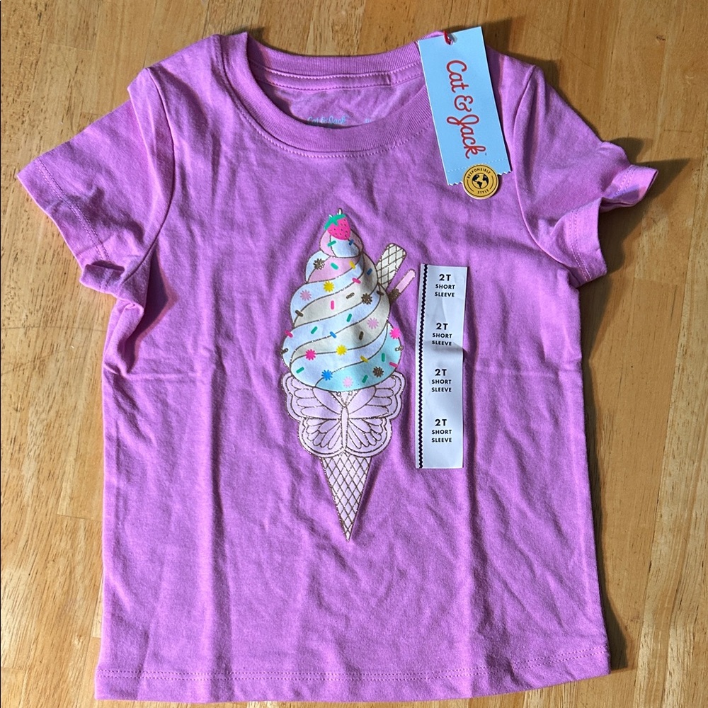 Cat & Jack Lilac Ice Cream Cone Tee